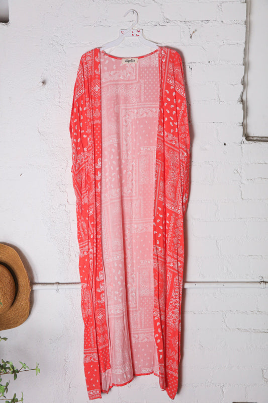 Paisley Bohemian Rayon Challis Maxi Cardigan