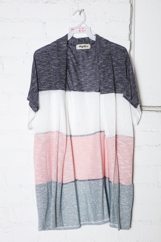 Jacquard Color Block Cardigan
